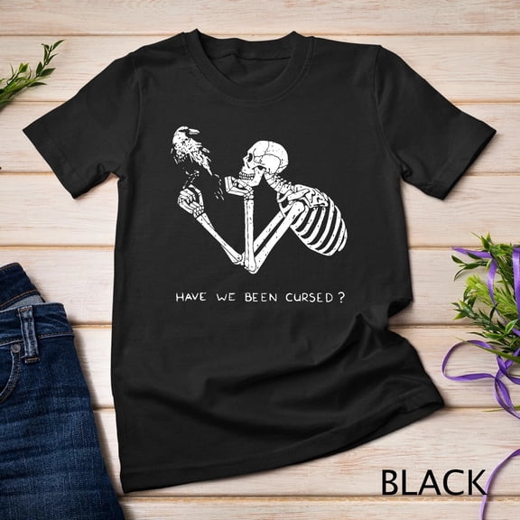 Retro Skeleton Halloween Costume Funny Scary Skull Crow T-Shirt Unisex T-shirt