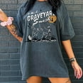 thumbnail image 1 of Retro Skeleton Halloween Tshirt, Trendy Fall Tee, Spooky Season, Graveyard Smash Shirt, Vintage Style Oversized Tee, 1 of 5