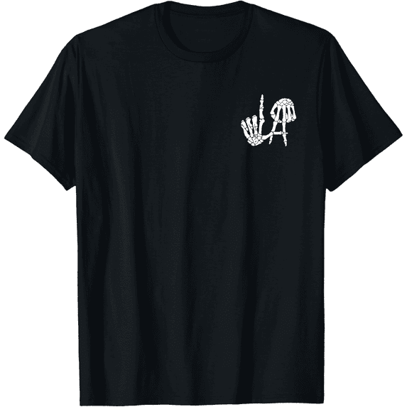 Retro Skeleton Hand LA Graphic T-Shirt Funny Los Angeles Streetwear Cotton Tee for Men and Women