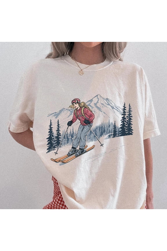 Retro Ski Graphic TShirt Ski Tee Skiing Shirt