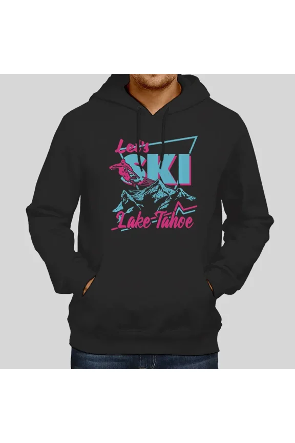 Retro Ski Lake Tahoe 80s Vintage Ski Hoodie