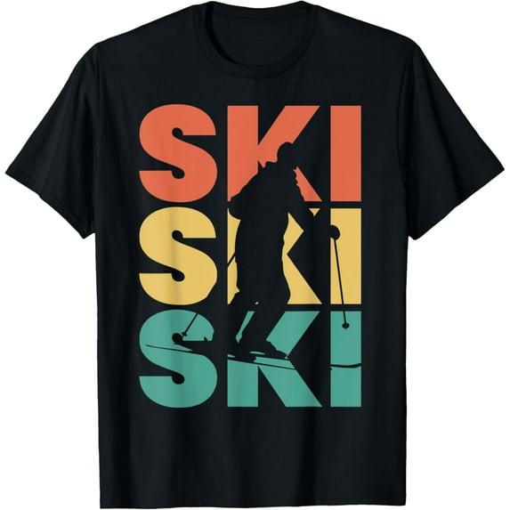 Retro Ski Vintage Skiing For Skiers T-Shirt mens t shirt，black，women，funny，misfits，men，journey，t-shirt