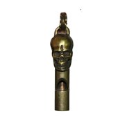 Retro Skull Head Statue Whistle Sentry Post Chinese Bronze Skeleton