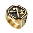 thumbnail image 1 of Retro Slavic Perun Axe Men Motorcycle Party Ring 14K Yellow Gold Punk Classic Silver Plated Hip Hop Street Men Ring Jewelry, 1 of 6