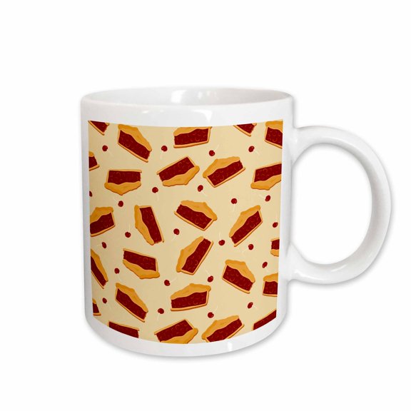 3drose, Retro Slice of Cherry Pie Pattern, 11oz Mug