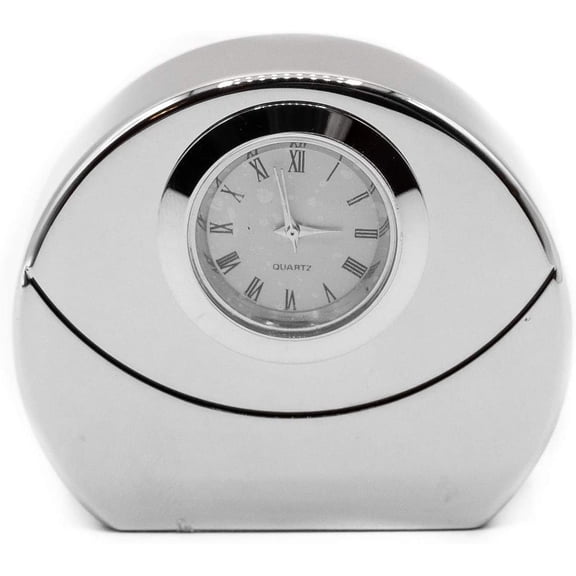 Retro Slim Chrome-Plated Table Desk Clock