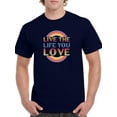 thumbnail image 1 of Retro Slogan Live Life Love T-Shirt Men -Image by Shutterstock, Male Medium, 1 of 4
