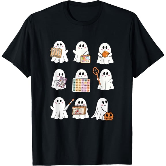 Retro Slp Ghost Halloween Speech Therapy Autumn Fall T-Shirt BLACK Unisex S-5XL Hot Trending Shirt, Vintage Birthday Gift