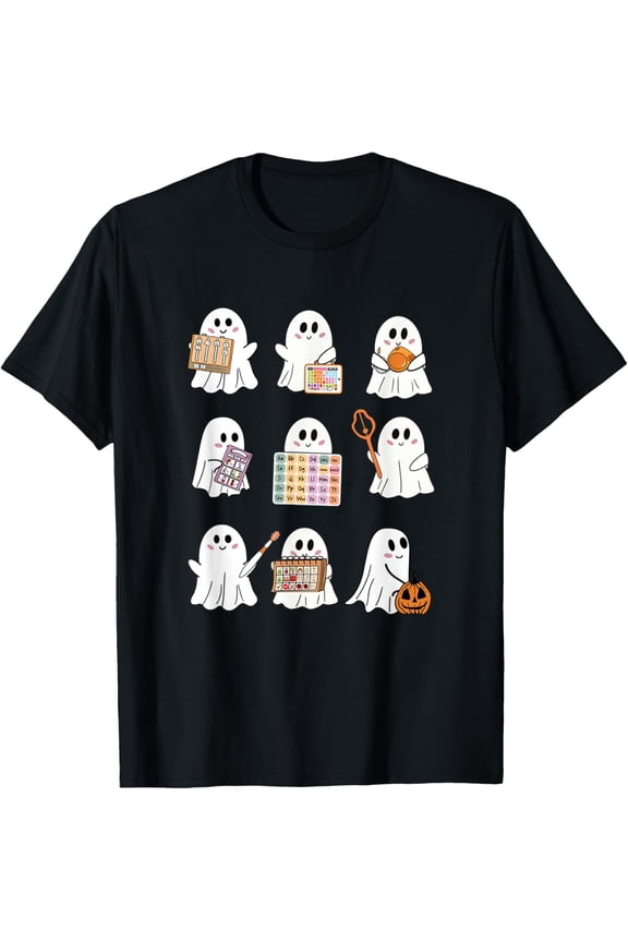Retro Slp Ghost Halloween Speech Therapy Autumn Fall T-Shirt