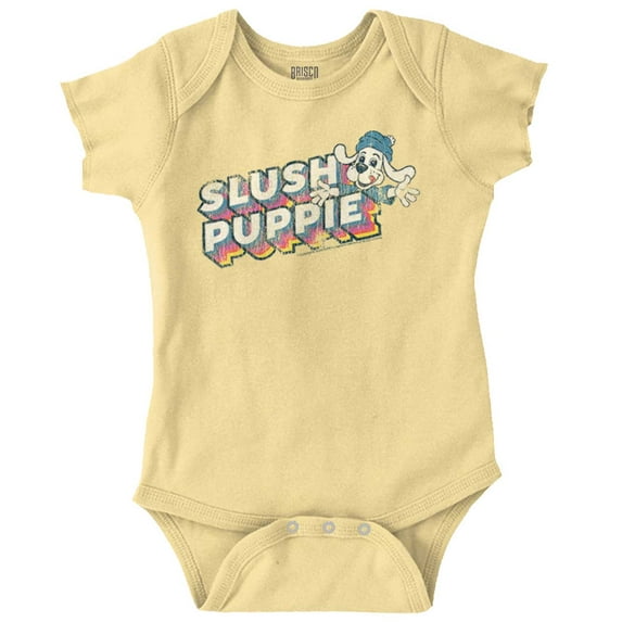Retro Slush Puppie Vintage 80s Logo Romper Boys or Girls Infant Baby Brisco Brands 12M
