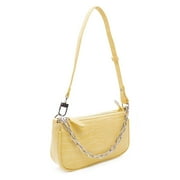 Retro Small Croc Embossed PU Leather Multi-Use Handbag Shoulder Bag Crossbody