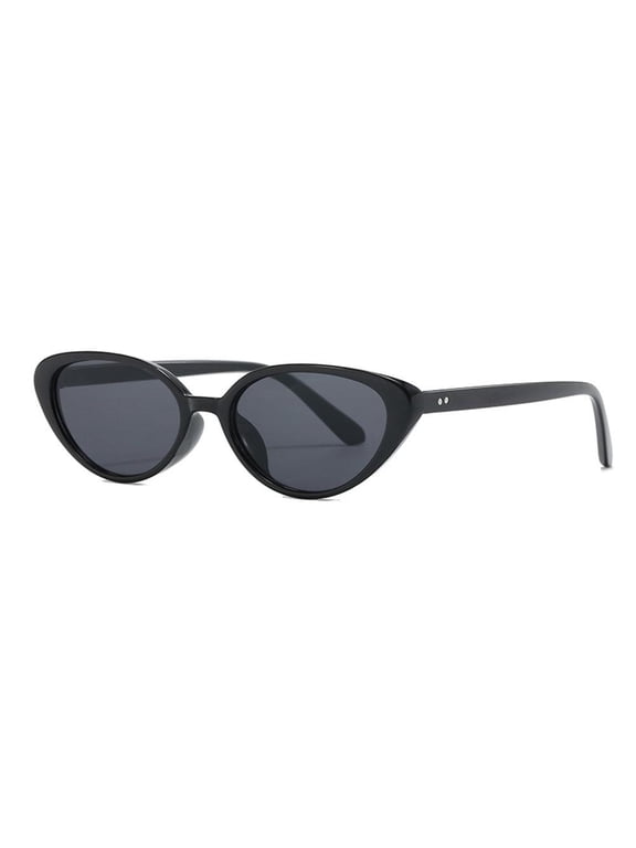 Retro Small Oval Sunglasses for Women, 2026 Trendy Cat Eye Narrow Sun Glasses Vacation Outfits Beach Accessories for Summer Outdoor Travel & Photo Props