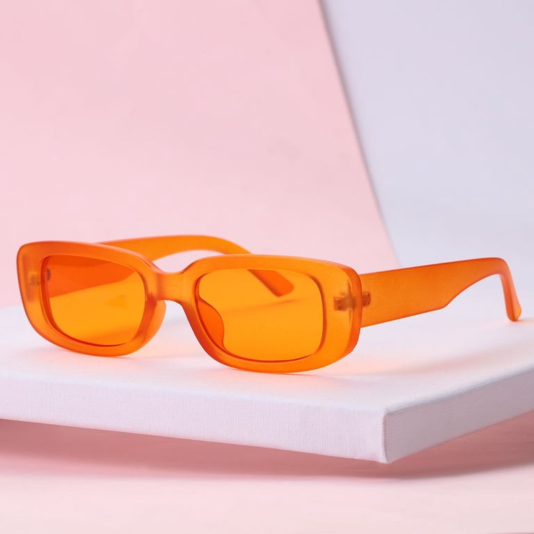 Retro Rectangular Polarized Sunglasses, Plastic Frame, UV Protection Retro Small Rectangle Travel Square Frame Sun Glasses  main image 4