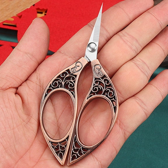Retro Small Scissors Tailor Cutting Thread Head Tea Pointed Stainless Steel Office Dragon and Handmade Special Gold Scissors