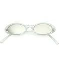 thumbnail image 1 of Retro Small Transparent Oval Sunglasses Colored Mirror Lens 48mm (Green / Green Mirror), 1 of 4