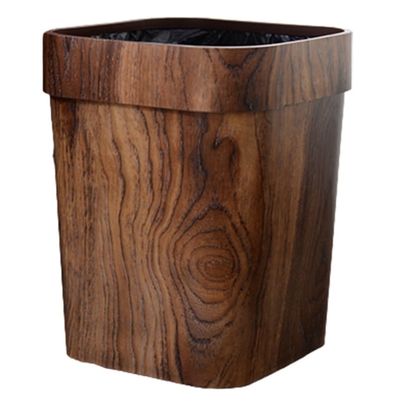 Retro Small Trash Can Stylish Imitated Solid Garbage Can Pail for Bathroom Bedroom Dorm College