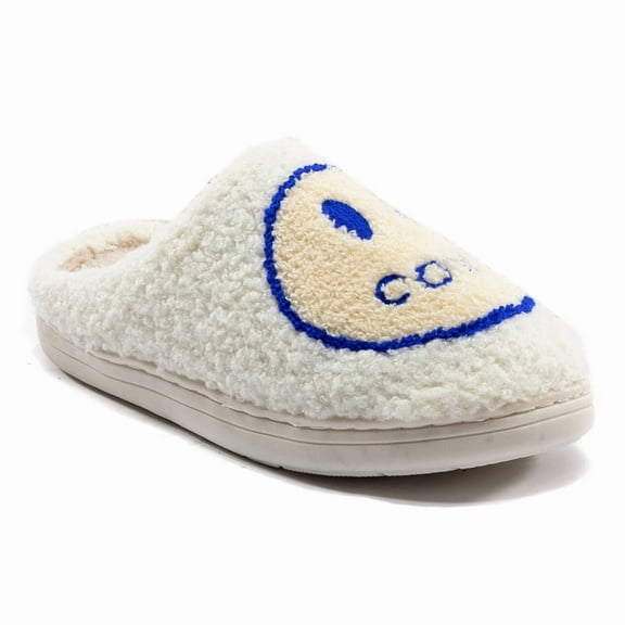 Retro Smile Face Slippers for Women Men Cute Soft Plush House Slippers Indoor Outdoor Warm Lightweight Fuzzy Slides