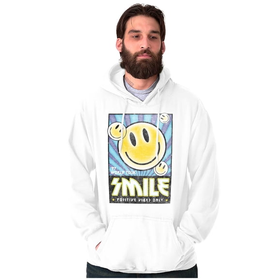 Retro Smile World Tour Positive Vibes Hoodie Sweatshirt Women Men Brisco Brands M