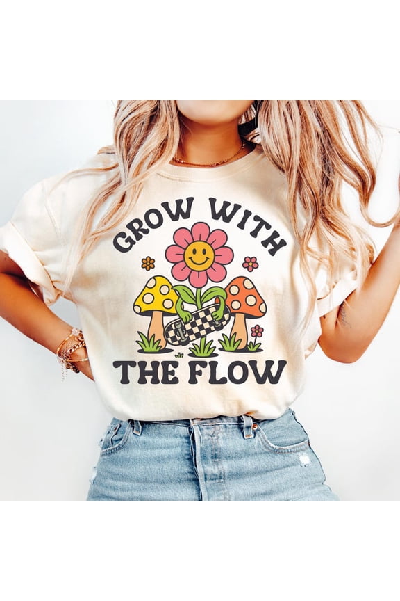 Retro Smiley Face Graphic Tee, Vintage 70s Style Happy Face Design Comfort Colors Unisex Cotton T-Shirt, Size S-3XL