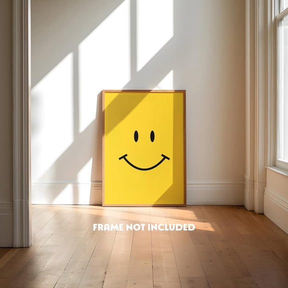 Retro Smiley Face Print, Positive Poster, Unframed Paper Poster 8x10in