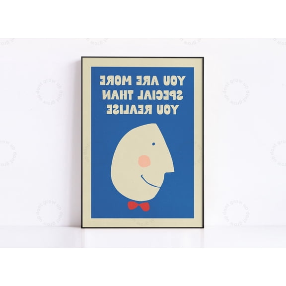 Retro Smiley Face Trendy Wall Art, Unframed Paper Poster 8x10in