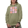 thumbnail image 1 of Retro Smiling Faces, Valentine's Day Art Merch Gift, Sand Hooded Sweatshirt or Hoodie, 2XL, 1 of 5