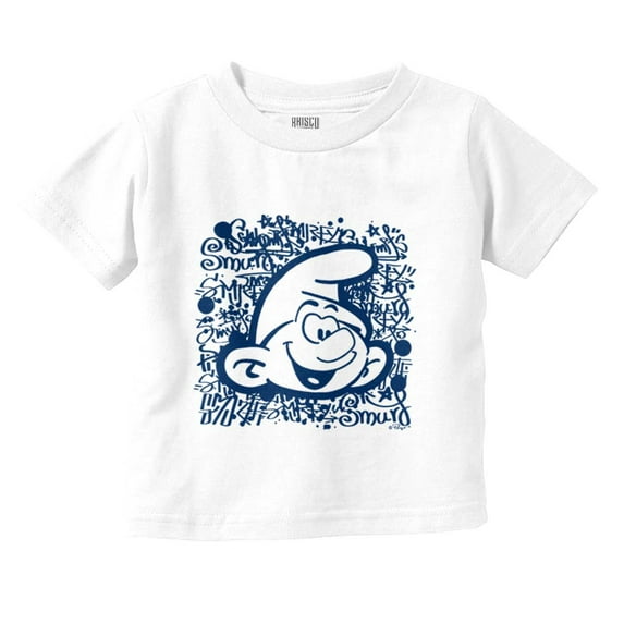 Retro Smurf Cool 90s Graffiti Vibes Toddler Boy Girl T Shirt Infant Toddler Brisco Brands 7T