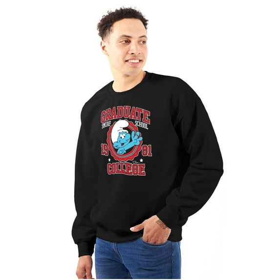 Retro Smurf School College Graduate Sweatshirt for Men or Women Brisco Brands L