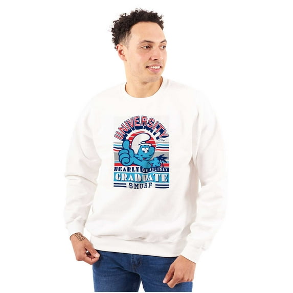 Retro Smurf University Graduate Sweatshirt for Men or Women Brisco Brands S