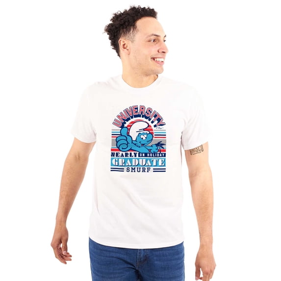 Retro Smurf University Graduate Unisex Plus Size Graphic Tee Brisco Brands 5X