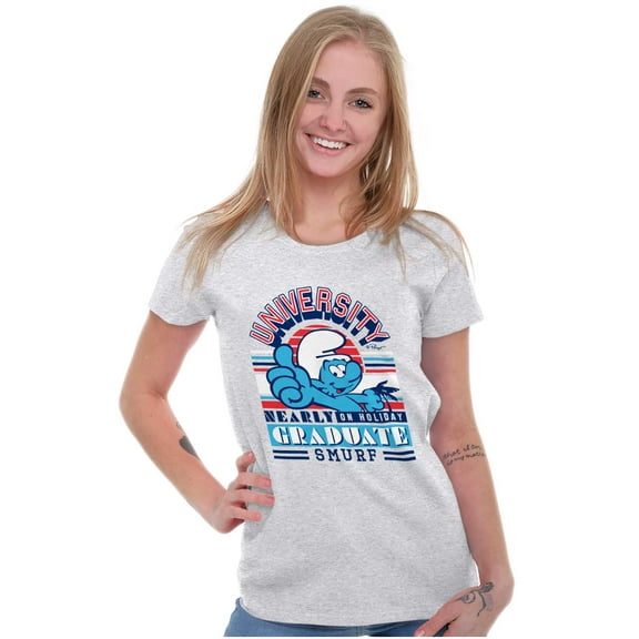 Retro Smurf University Graduate Women's Plus Size Shirt Brisco Brands 3X