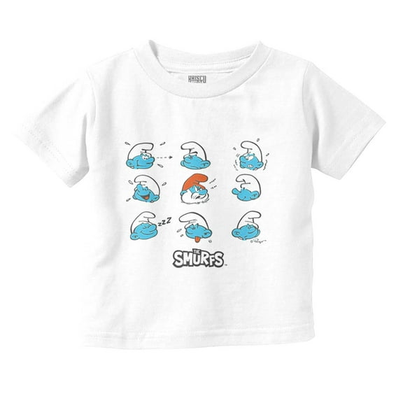 Retro Smurfs 80s Cartoon Characters Toddler Boy Girl T Shirt Infant Toddler Brisco Brands 6M