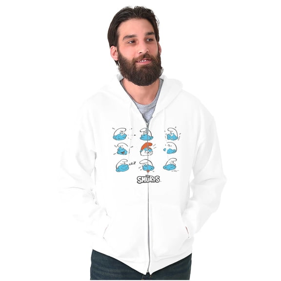 Retro Smurfs 80s Cartoon Characters Zip Up Hoodie Men's Women's Brisco Brands X