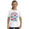 thumbnail image 1 of Retro Smurfs Cartoon 4th of July Crewneck T Shirts Boy Girl Teen Brisco Brands L, 1 of 6