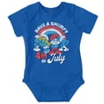 thumbnail image 1 of Retro Smurfs Cartoon 4th of July Romper Boys or Girls Infant Baby Brisco Brands 12M, 1 of 7