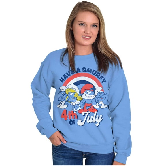 Retro Smurfs Cartoon 4th of July Sweatshirt for Men or Women Brisco Brands M