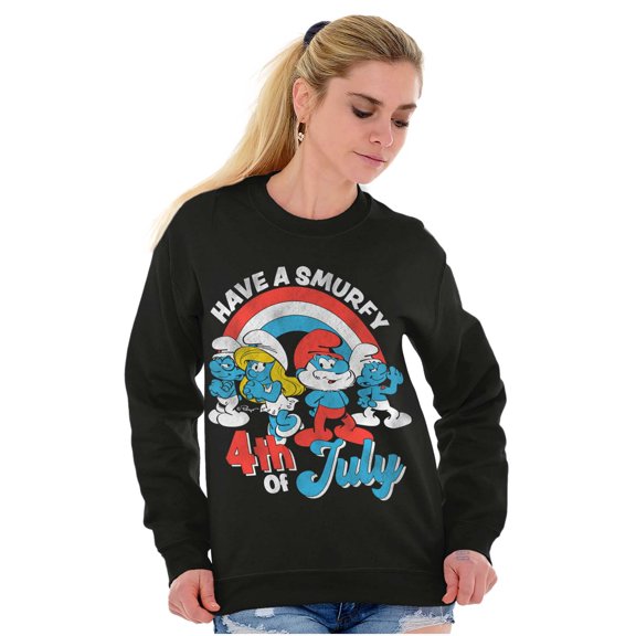 Retro Smurfs Cartoon 4th of July Sweatshirt for Men or Women Brisco Brands X