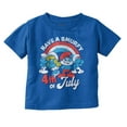 thumbnail image 1 of Retro Smurfs Cartoon 4th of July Toddler Boy Girl T Shirt Infant Toddler Brisco Brands 3T, 1 of 6