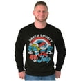 thumbnail image 1 of Retro Smurfs Cartoon 4th of July Unisex Plus Size Long Sleeve Tee Shirt Brisco Brands 2X, 1 of 4