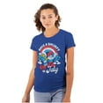 thumbnail image 1 of Retro Smurfs Cartoon 4th of July Womens Slim Fit Graphic Tee Brisco Brands X, 1 of 5