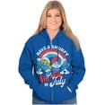 thumbnail image 1 of Retro Smurfs Cartoon 4th of July Zip Up Hoodie Men's Women's Brisco Brands X, 1 of 6