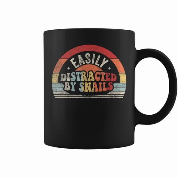 Retro Snail Lover Easily Distracted By Snails Coffee Mugs