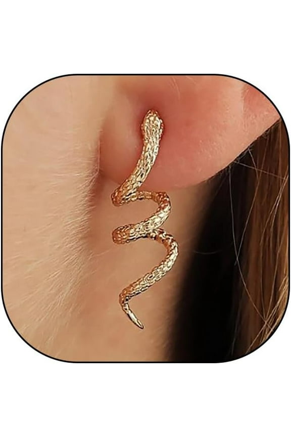 Retro Snake Earrings for Women Silver Gold Snake Dangle Earrings Gothic Wrapped Snake Animal Earrings Vintage Serpent Edgy Earrings