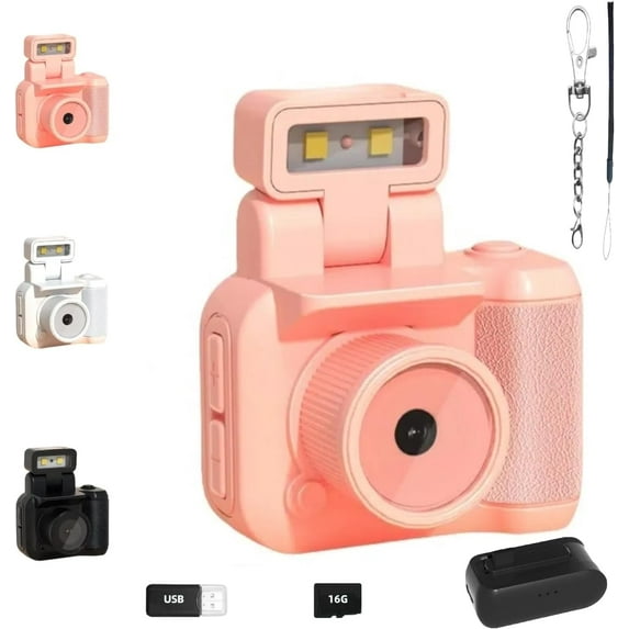 Retro Snap Camera,Mini Vintage Keychain Camera,Digital Camera,Mini Camera Keychain Delight,The Essential Mini Vintage Camera,Nostalgic Camera,Pink