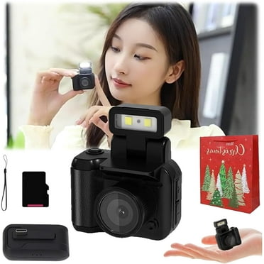 Retro Snap Camera, Miniretroflex Nostalgic Camera, Tiny Nostalgic Camera, Mini Camera Keychain, Mini Vintage Keychain Camera, 1080P Hd Mini Camera with LED Flash Light (16GB Black)