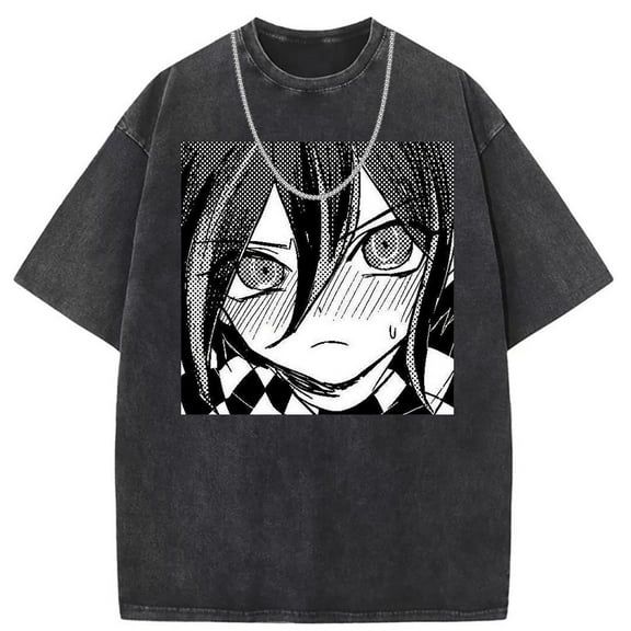 Retro Snowflake Print Short Sleeve T-Shirt, Unisex Loose Fit Cotton Tee for Summer, Vintage Washed INS Style