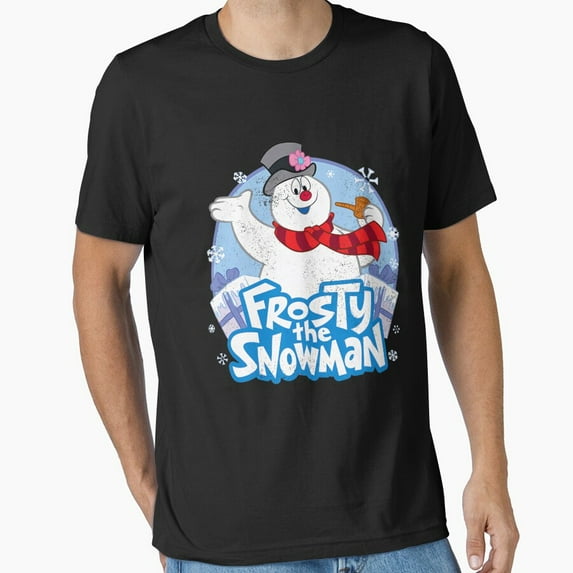 Retro Snowman Cartoon Vintage Winter Frosty Holiday Unisex T-Shirt, up to size 5XL