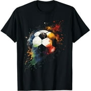 Retro Soccer Ball Print Men's Tee - Timeless Sports Shirt for Guys