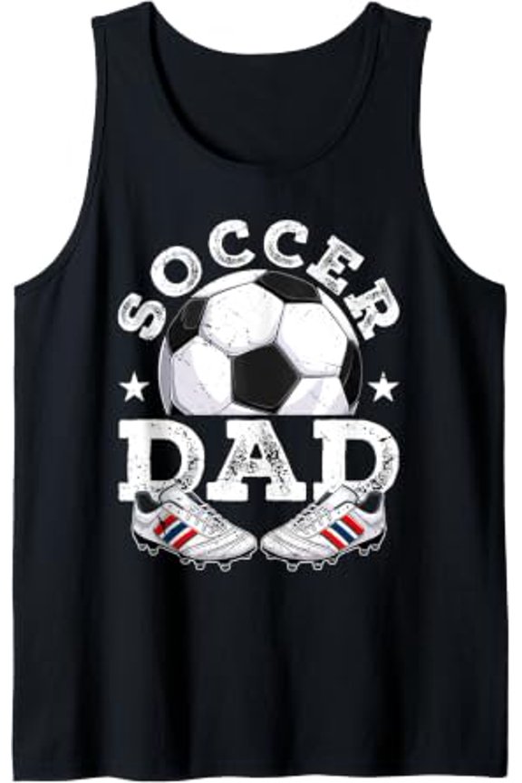 Retro Soccer Dad Daddy Father Guys Tank Top Size S-3XL