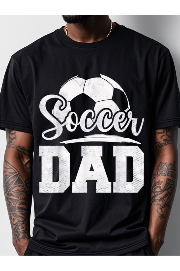Retro Soccer Dad Graphic T-Shirt Vintage Sports Father's Day Gift Men's Athletic Apparel Black Tee